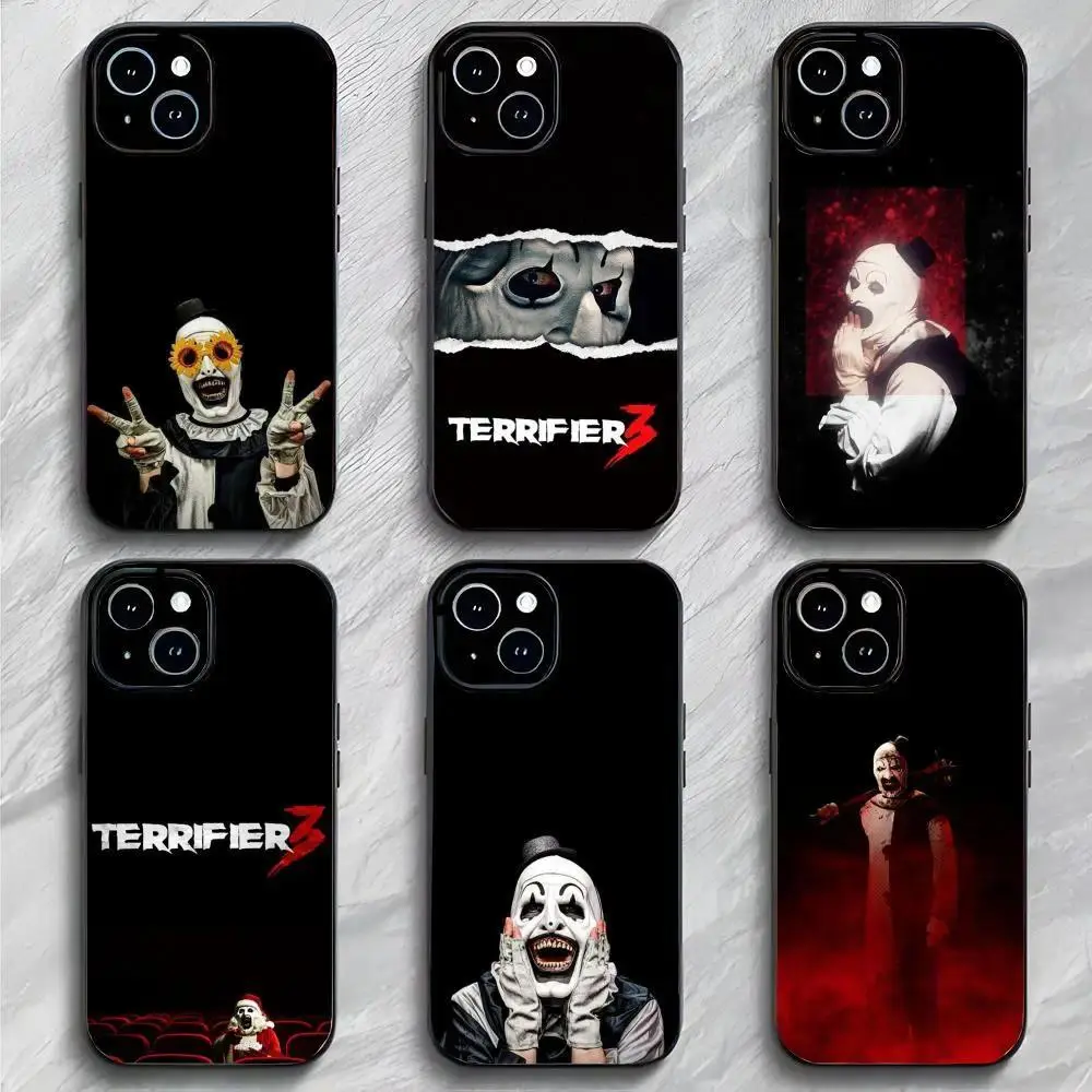 Movie Clown Horror T-Terrifier Phone Case For iPhone 17 16 15 14 13 12 11 Mini Pro Max Air X XR XSMAX Shockproof Soft tpu black Silicone Back Cover