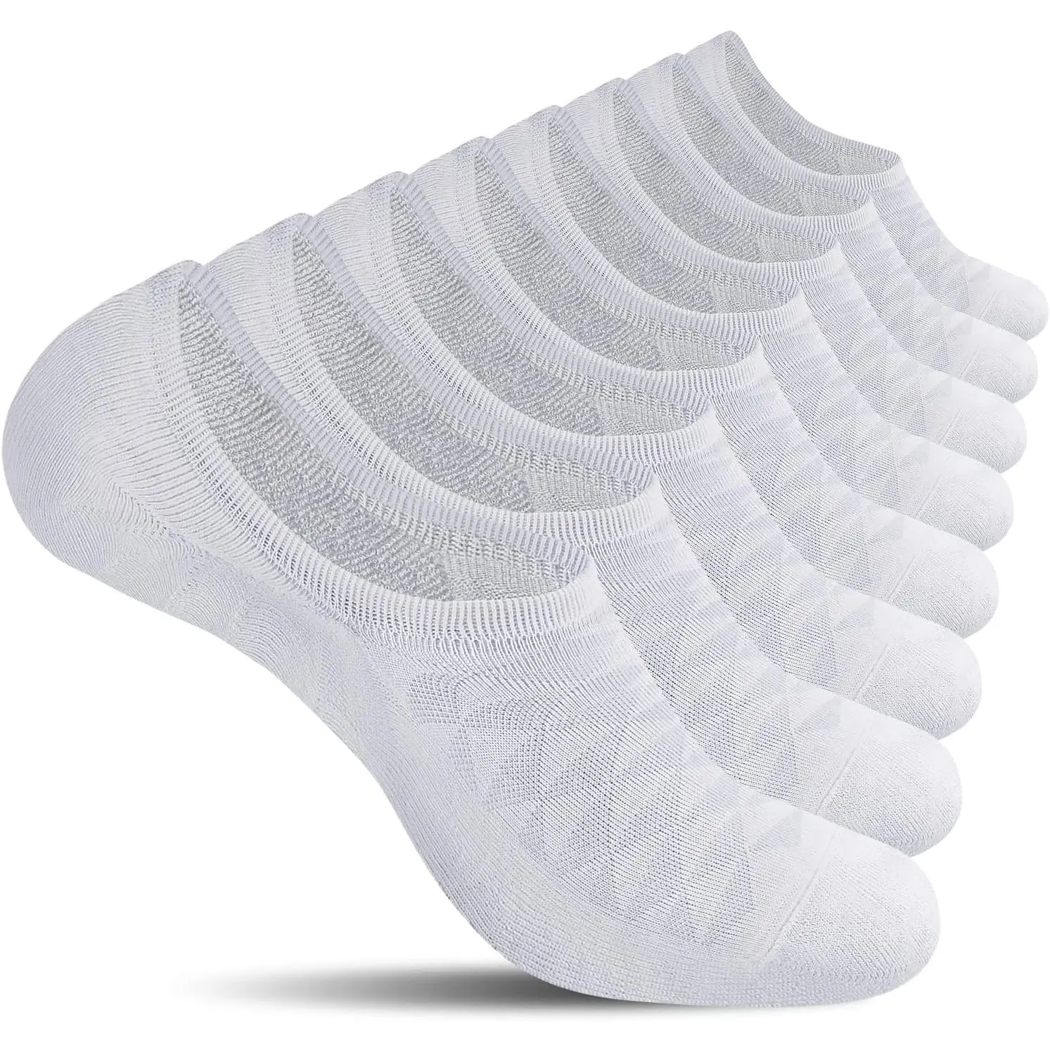 CS CELERSPORT 6/8 Pairs No Show Socks Men with Cushion Low Cut Invisible Non Slip Socks