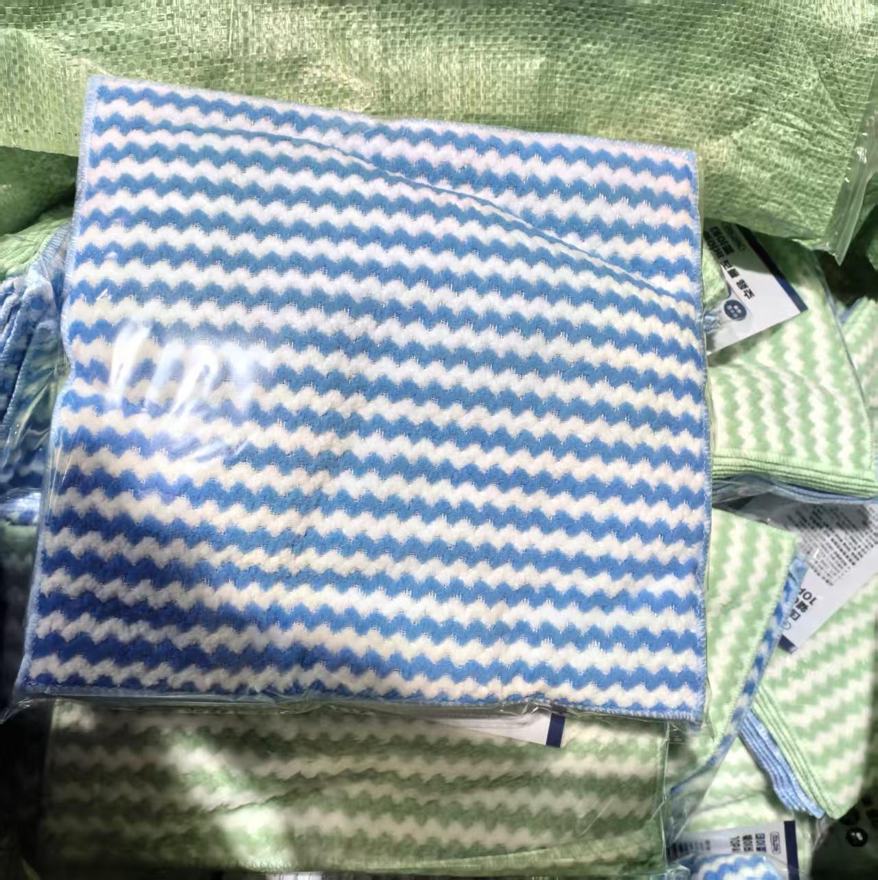 Light purple coral fleece dishcloth, bamboo fiber absorbent thickened cationic cleaning cloth, kitchen lazy cloth