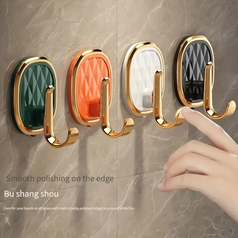5/8/10 heavy duty adhesive hooks, Shower Wall Hooks - no drilling required, seamless wall mount for kitchens and bathrooms - ideal for keys, clothes and towels