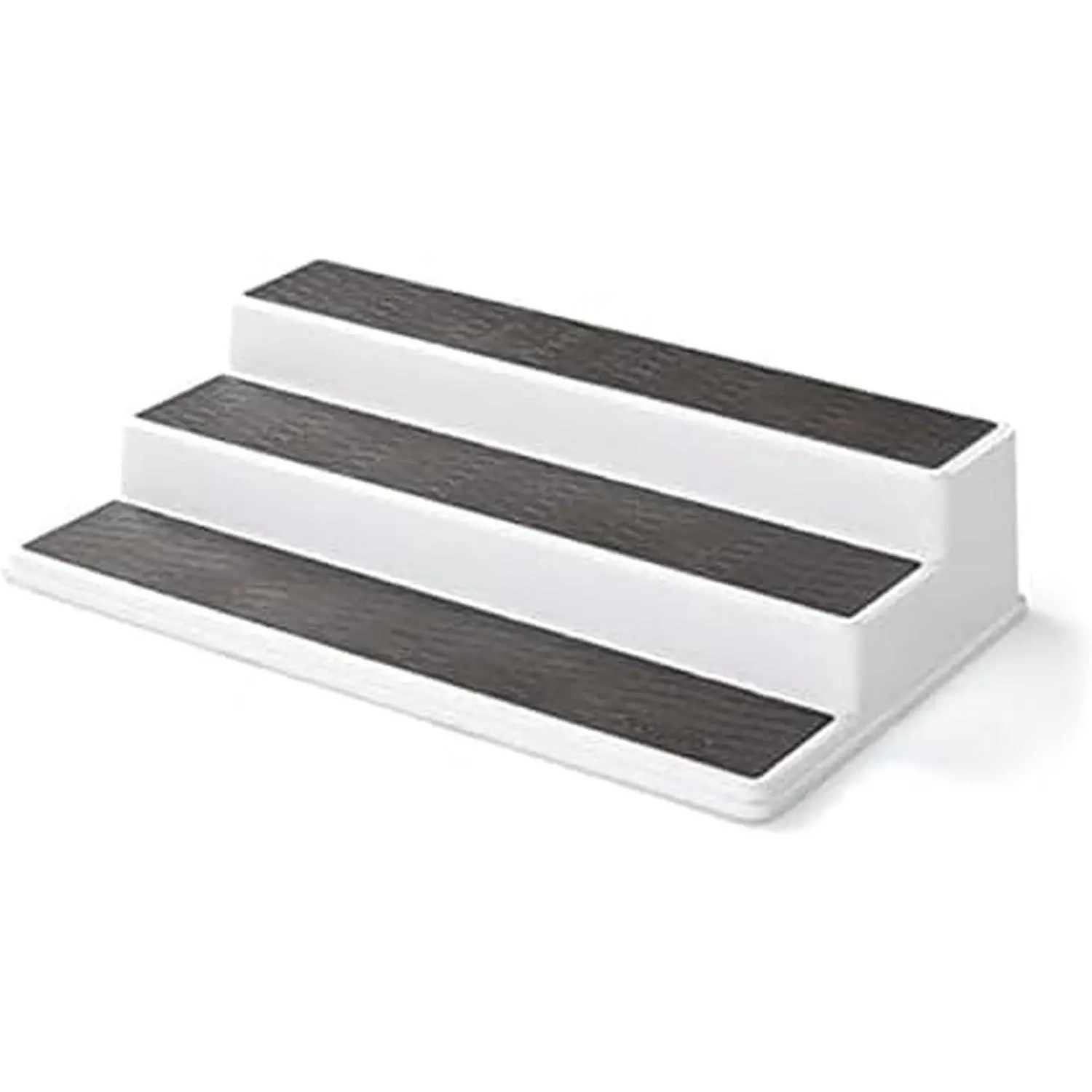3-Tier Spice Rack Organizer for Cabinet - Non-Skid Pantry Organizer and Storage, 15 Inch Tiered Shelf for Spices, Cans, Sauces - White and Gray Kitchen Cabinet Organizer