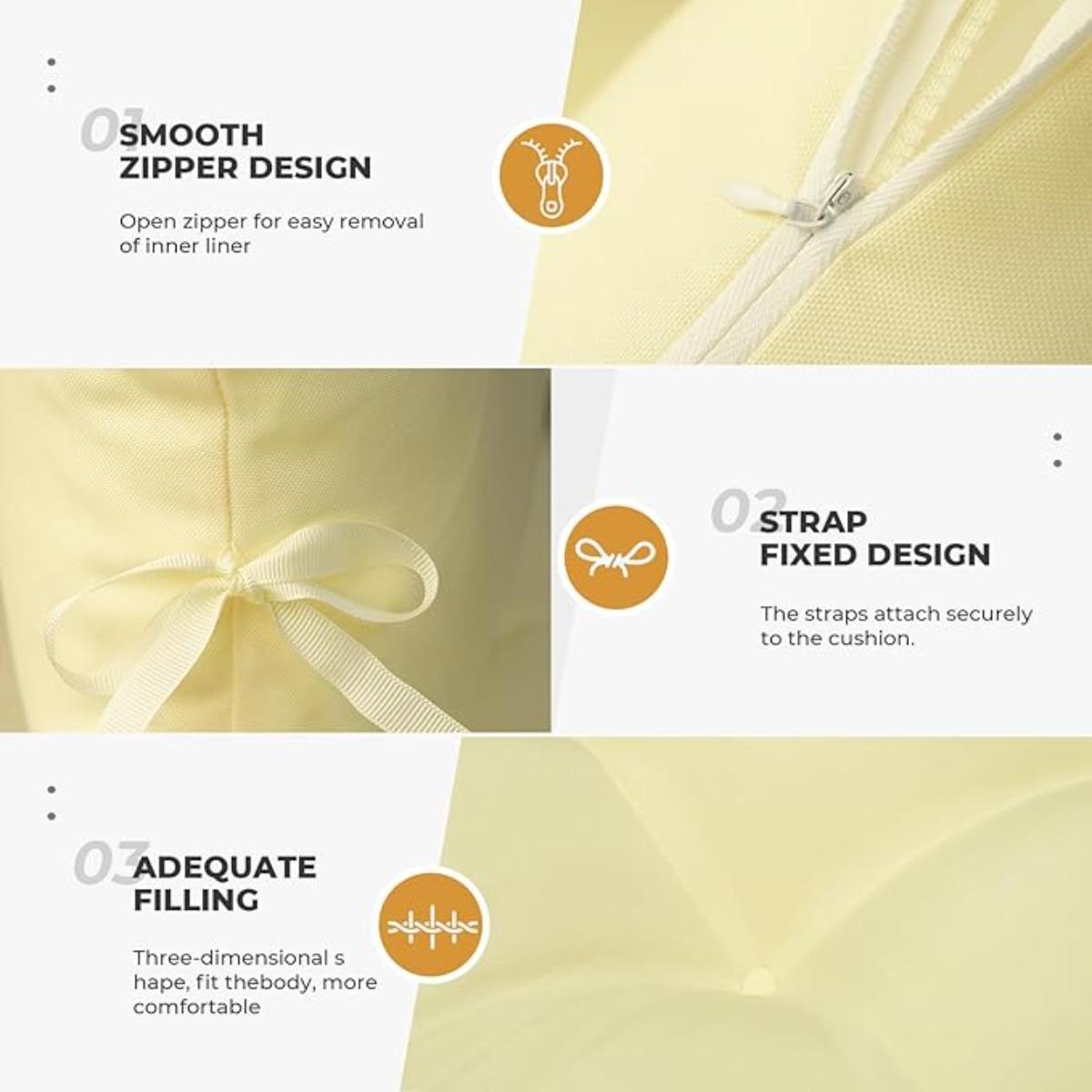 DANGHOOGY Egg Chair Cushion, Hammock Swing Chair Cushion, Waterproof Soft Comfy Hanging Basket Seat Pads Back Cushion, Thicken Hanging Egg Chair Cushion, 35x47 Inches (Beige)