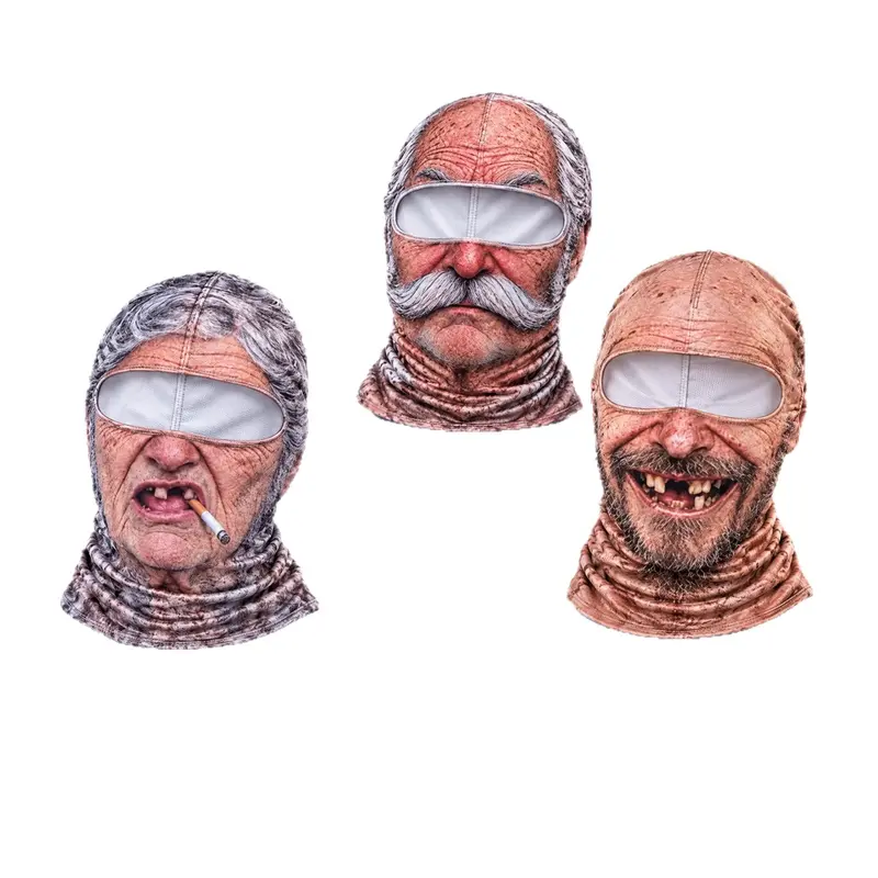 3D Funny Bearded Toothless Man Ski Mask - Breathable Warm Soft Fabric Mask for Men, One Size Winter Cycling/Skiing Head Cover, Cold Outdoor Sports Accessory, Holiday Gift