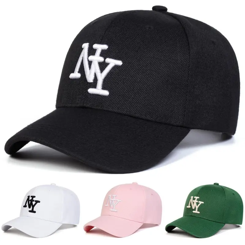 Unisex NY Embroidered Polyester Baseball Cap - Breathable Fabric, Adjustable Fit, Sun Protection for Outdoor Sports, Casual Wear (Spring & Autumn), Compatible with Polyester Clothes, Ideal for Travel, Beach, No Discomfort