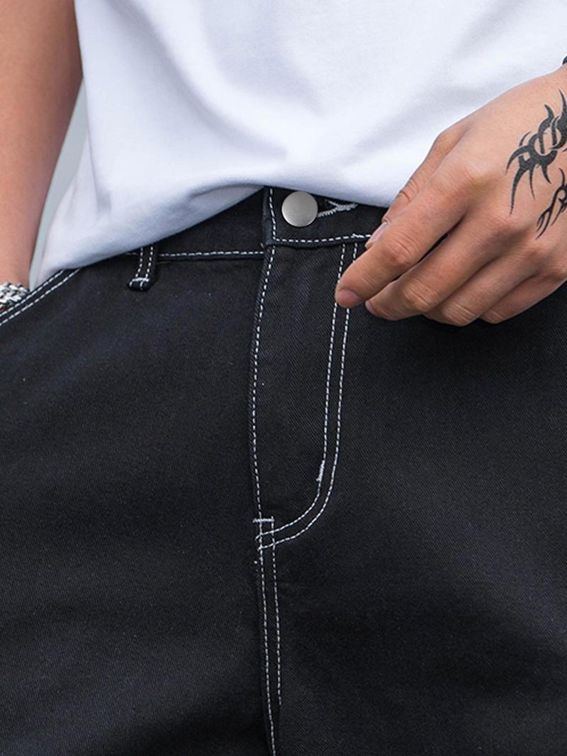 Men's Solid Flap Pocket Cargo Shorts, Loose Casual Fashion Denim Shorts for Daily Outdoor Wear, Men Bottoms for Summer, Lightweight Shorts