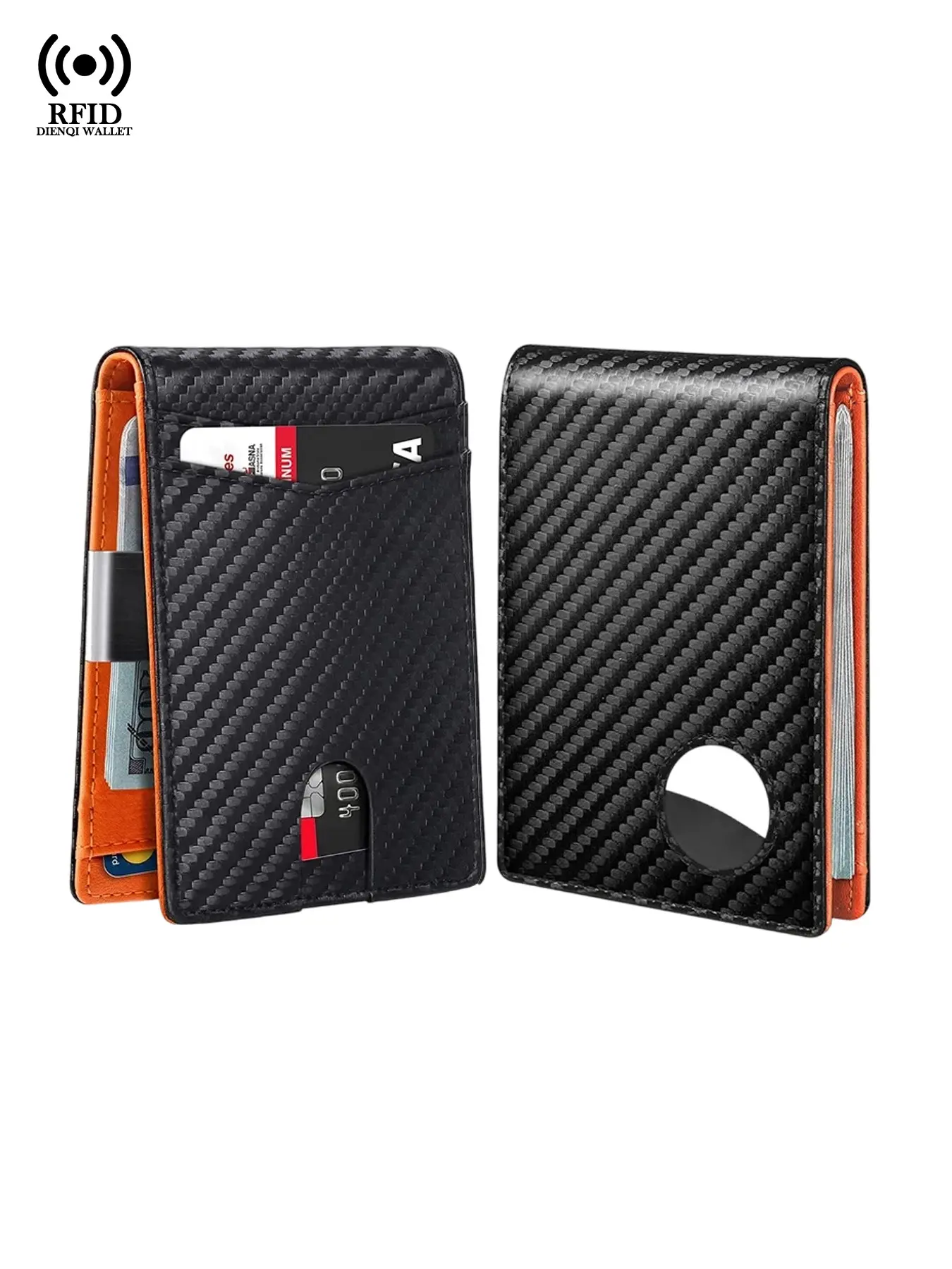 Rfid Airtag Wallets Carbon Fiber Credit Card Holder Bifold Leather Money Bag Id Bank Cardholder Slim Air Tag Wallet for Men  Minimalist Wallets Purse for AirTag Tracker Money Bag Clips Business Minimalist Wallet Durable Bifold Wallet Male Gifts