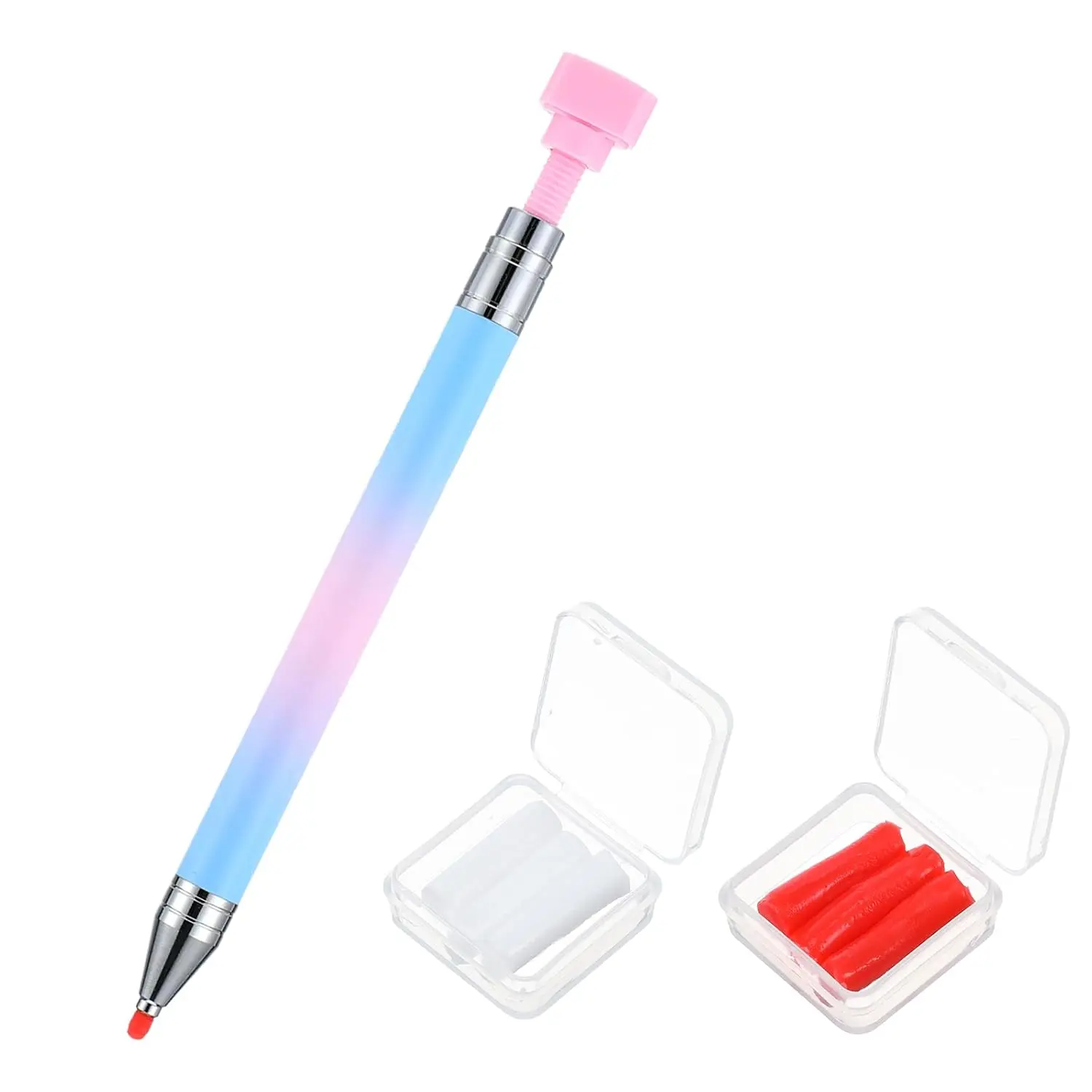 Rhinestone  Wax Pen Refillable  Art Painting Pen Rhinestones Applicator with 6 Additional Wax Refills   Tools for  Design and  Art Painting