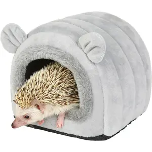 Hedgehog Bed Cave Nest Hideout Hamster Guinea Pigs Small Animals Cage Supplies Warm House Gray