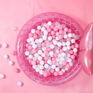 100 pieces of 5.5cm white transparent marine balls in matte finish, bright and colorful dopamine-colored balls, soft plastic balls, children's plastic toys balls, pressure-resistant balls, suitable for baby and toddler birthday parties, ball pit game tent