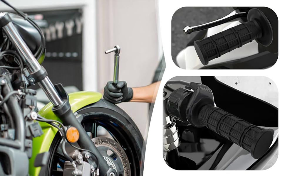 THE WELL KEPT 2PCS Motorcycle Grips,Anti-Slip Rubber Dirt Bike Grips with 7/8" Left & 1" Right Compatible with CRF KXF,Universal Motorcycle/Bike Handlebar Grips for Women & Men (Purple)