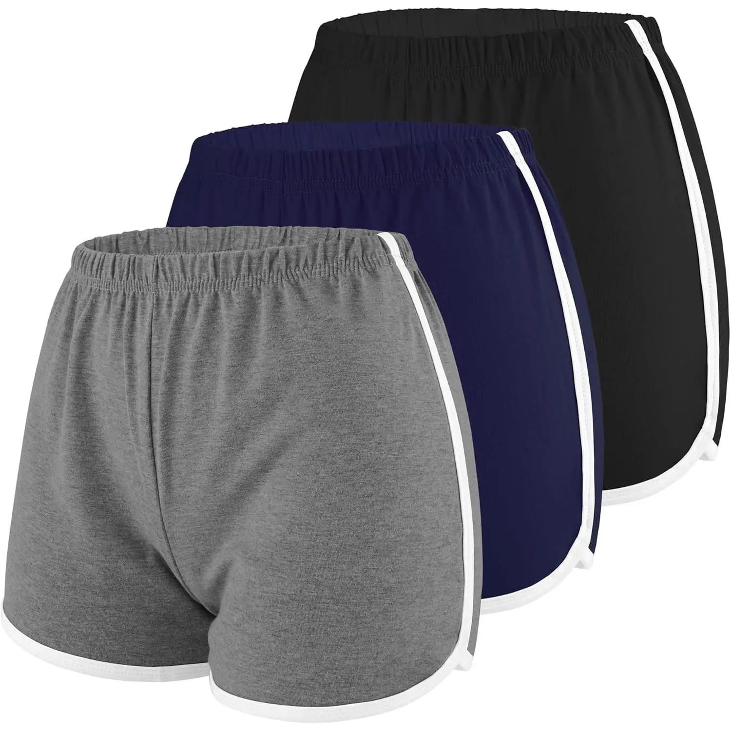 3 Pack Women Cotton Sports Shorts Athletic Shorts Yoga Dance Summer Short Pants