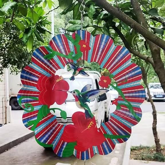 3D Rotating Wind Spinner With Mandala Butterfly Pattern, Metal Art Craft Decor, Dynamic Spinning Design, Suitable For Outdoor Yard Garden Patio And Home Hanging Decoration