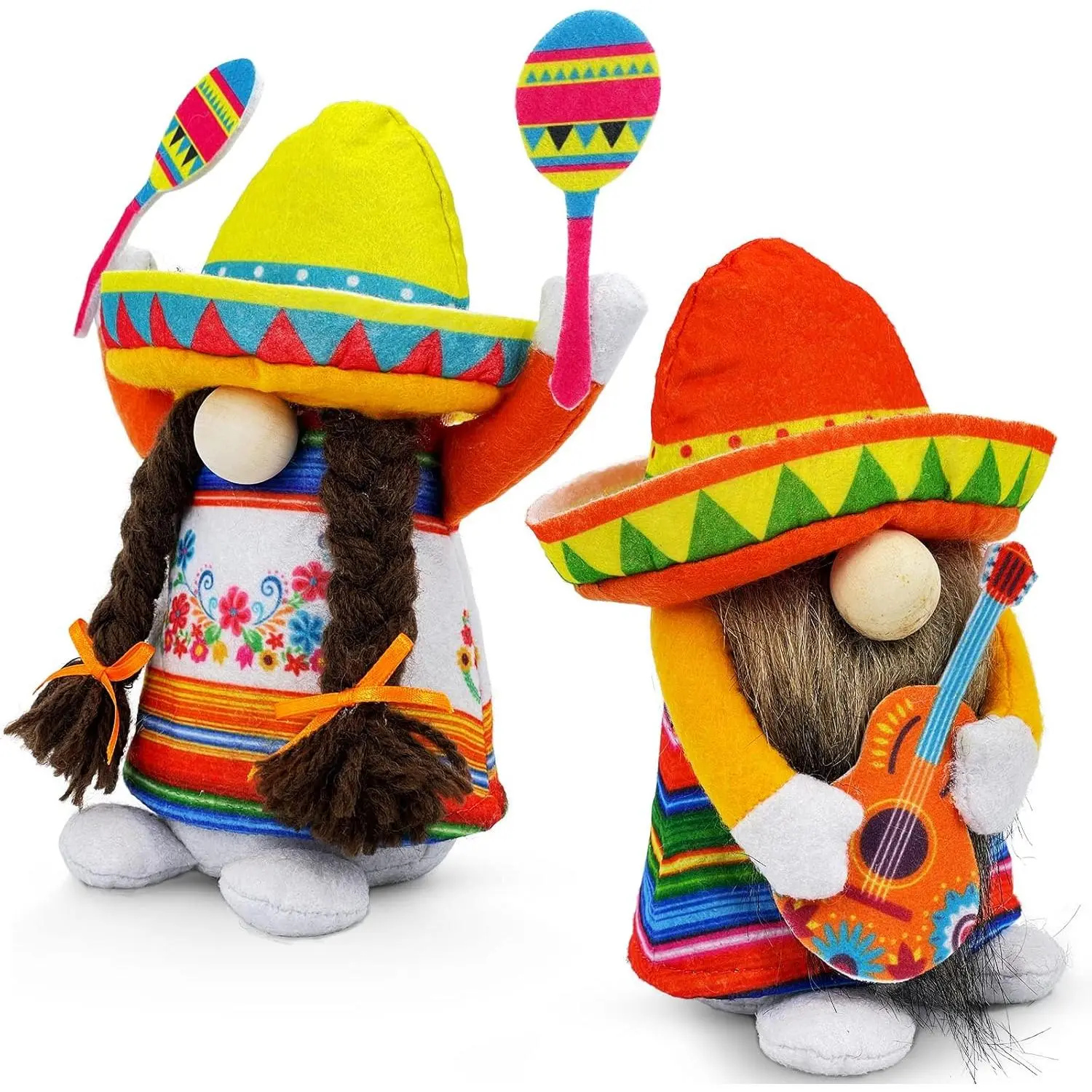 Mayo Decorations - Cinco de Mayo Plush Gnomes for Home, Office - Mexican Theme Party Decorations Supplies - Taco Fiesta Doll Table Centerpieces Decor - Carnival Festivals Figurine