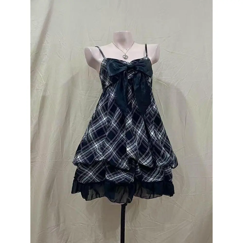 Korean Style Sweet Slim Bud Mini Dress Women Strap Sleeveless Dress Soft Girl Daily Casual Summer Outfits