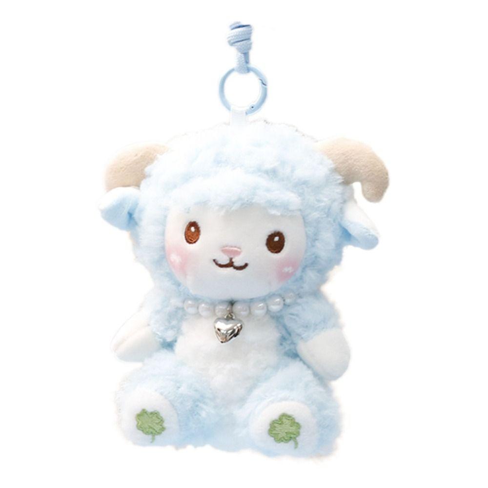 PP Cotton Little Sheep Plush Keychain Fluffy Soft Cartoon Animal Stuffed Doll Comfortable Portable Sheep Plush Keyring