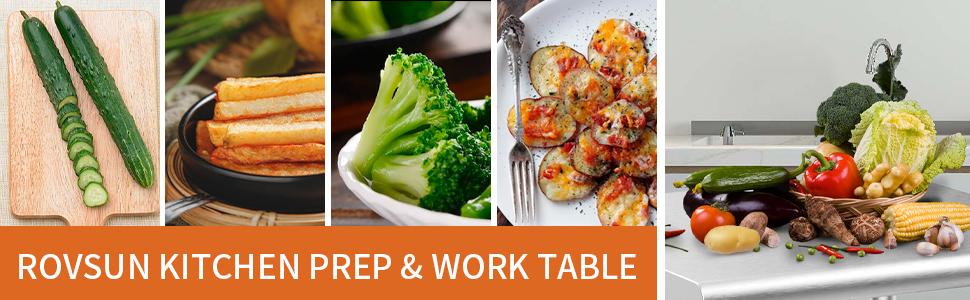 ROVSUN 24/30/36/48'' x 24''Stainless Steel Table for Prep & Work,Commercial Worktables & Workstations, NSF Heavy Duty Metal Table with Adjustable UnderShelf for Kitchen, Restaurant,Home,Hotel,Outdoor SpringStatements