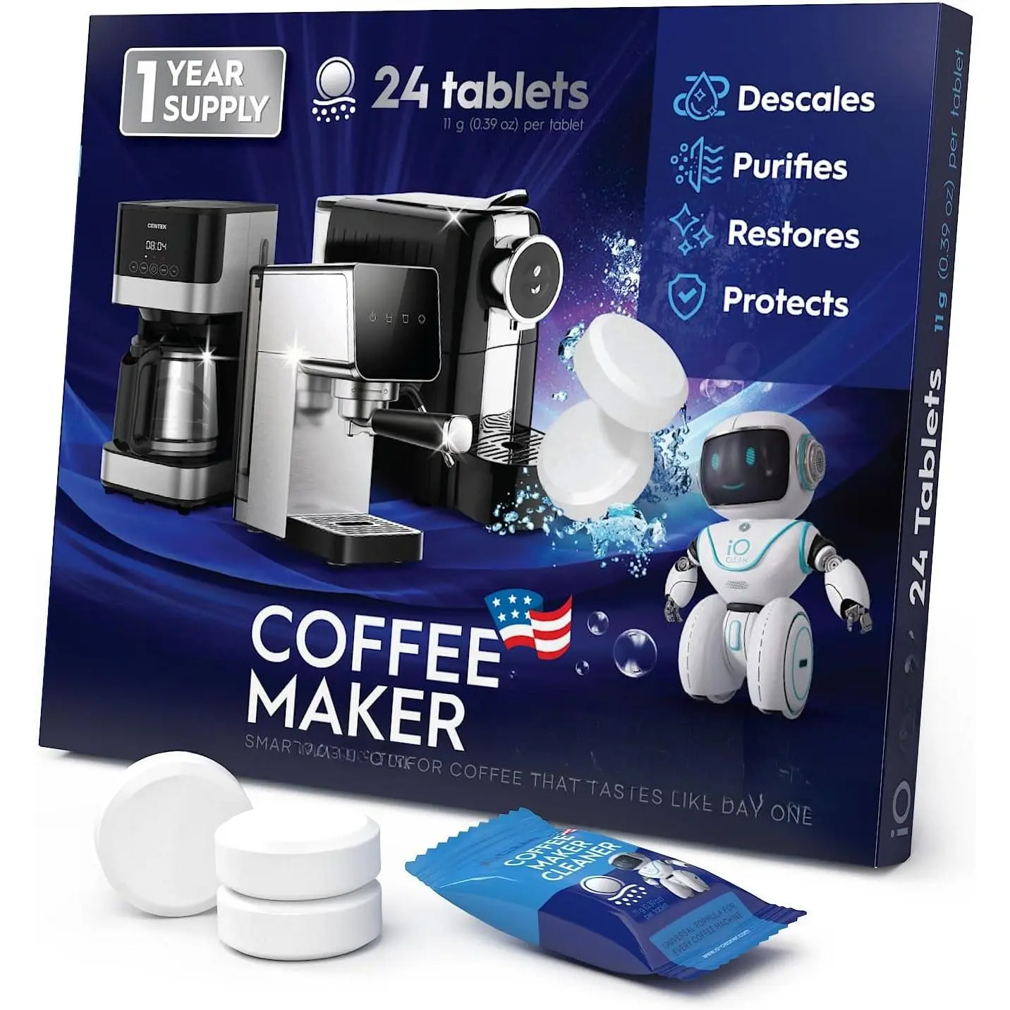 Coffee Maker er & Coffee Machine Descaler Tablets – 24 Count  Coffee Pot er and Descaler Solutn – Compatible with , , , , DeLonghi