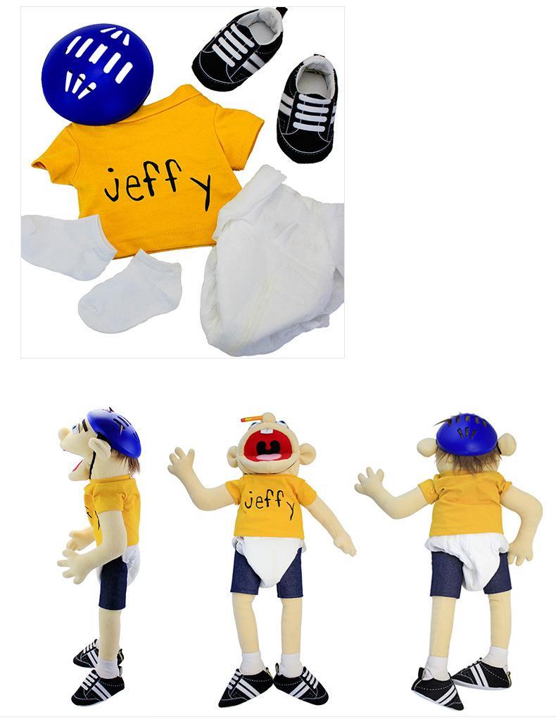 Jeffy Hand Puppet Cartoon Plushie Toy Stuffed Doll Soft Figurine Sleeping Pillow Educational Playhouse Fans Birthday Gift