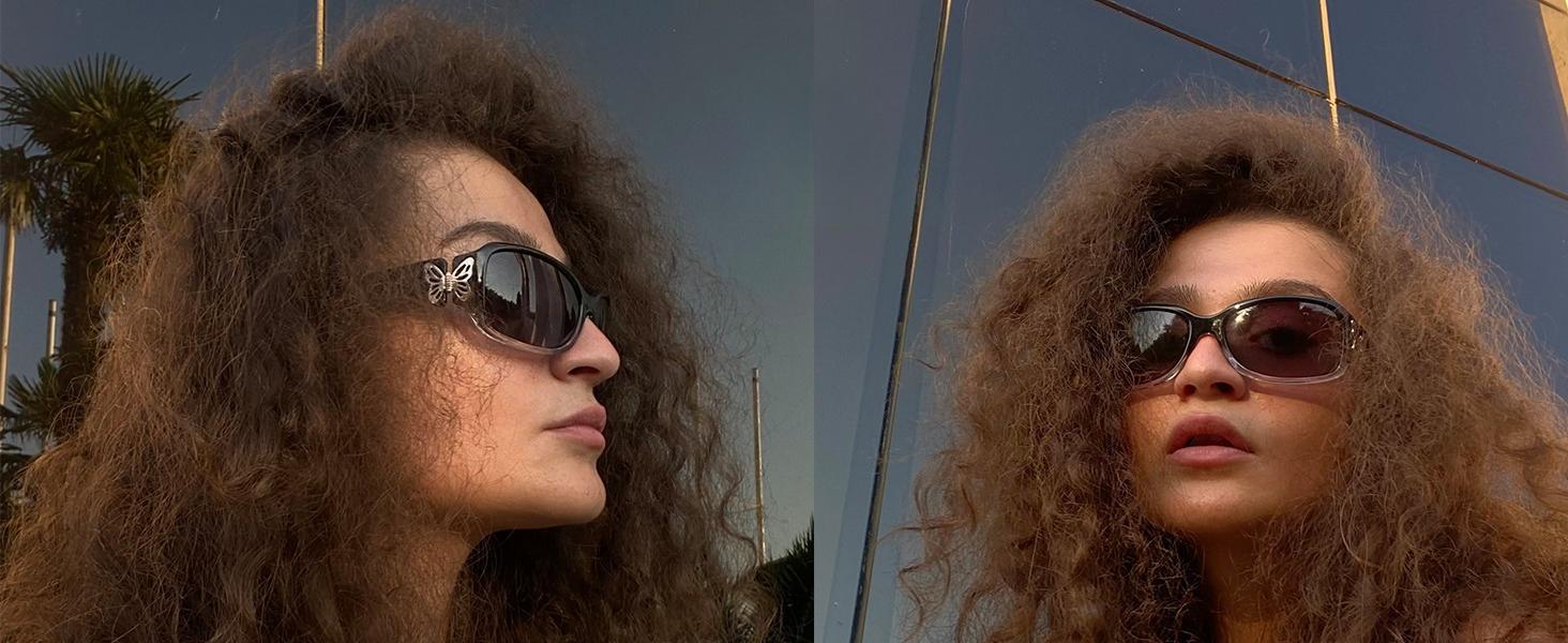 Polarized Sunglasses for Women, Fashion Butterfly Decoration Driving Fishing-99.99% UV Protection