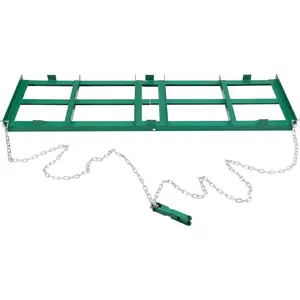 8 ft Adjustable-Width Bar Drag Harrow Driveway Grader, 6 ft Heavy-Duty Chain 50 lb Tow-Behind Tool for Tractors, ATVs, Gravel, Sand, Soil, Hay Maintenance