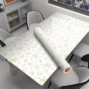 【2D Flat Decoration】1pc Blue White Gold Marble Texture Pattern 2D Flat Vinyl Desktop Sticker60*100cm， SelfAdhesive High Quality Countertop Protective Film， Stylish Decal for Desk， Bathroom， Kitchen， Door， Cabinet