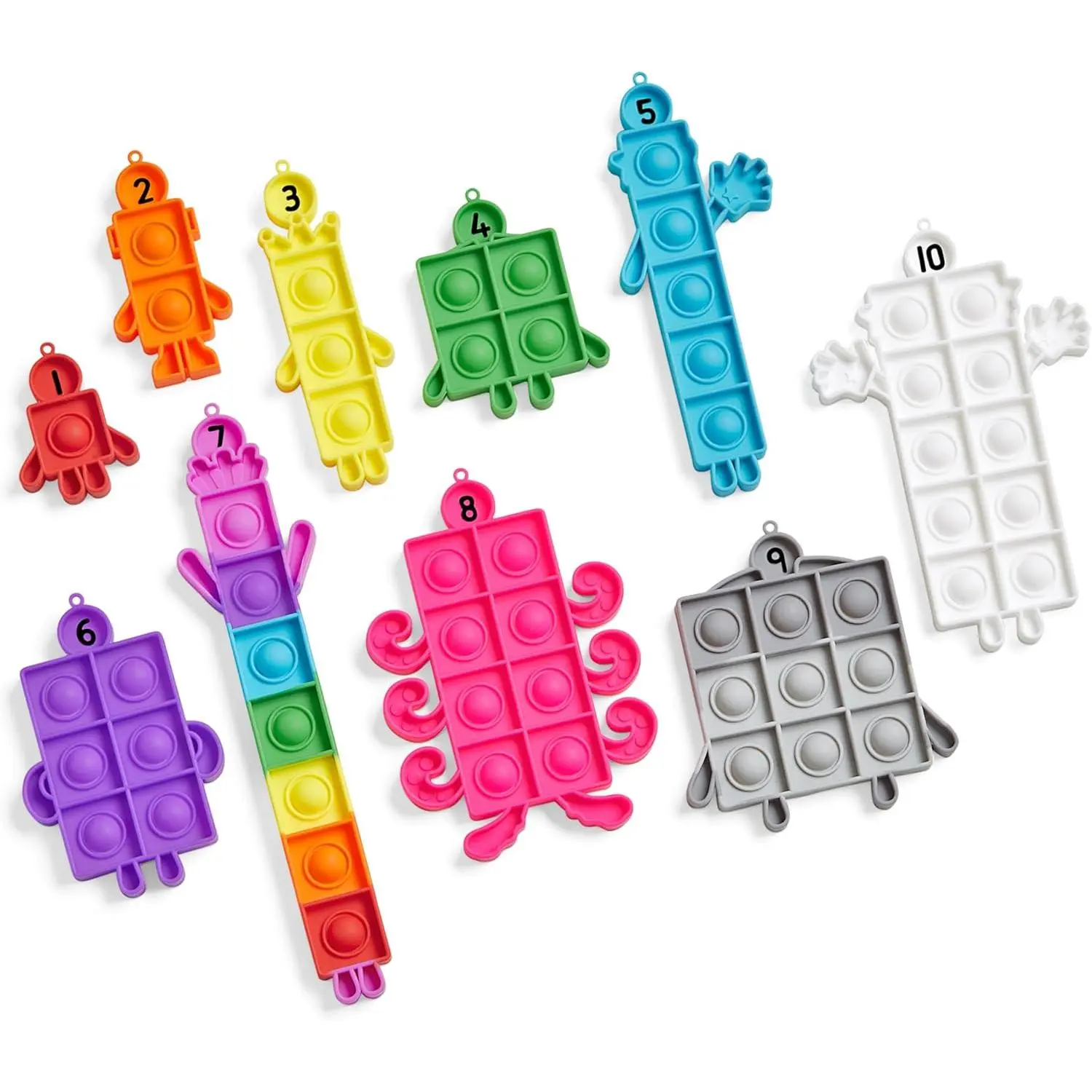 Numberblocks Sensory Bubble Poppers, Push Pop Fidget Toys, Keychains for Kids, Counting Math Manipulatives, Fine Motor Tools, Calm Down Corner Supplies, Preschool Toys for Classroomfidget toys