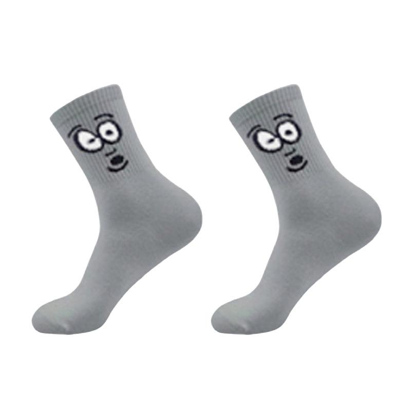 5/10PAIRS Men's Funny Embroidered Crew Socks, Colorful Expression Mid-Calf Socks for Casual Daily Wear