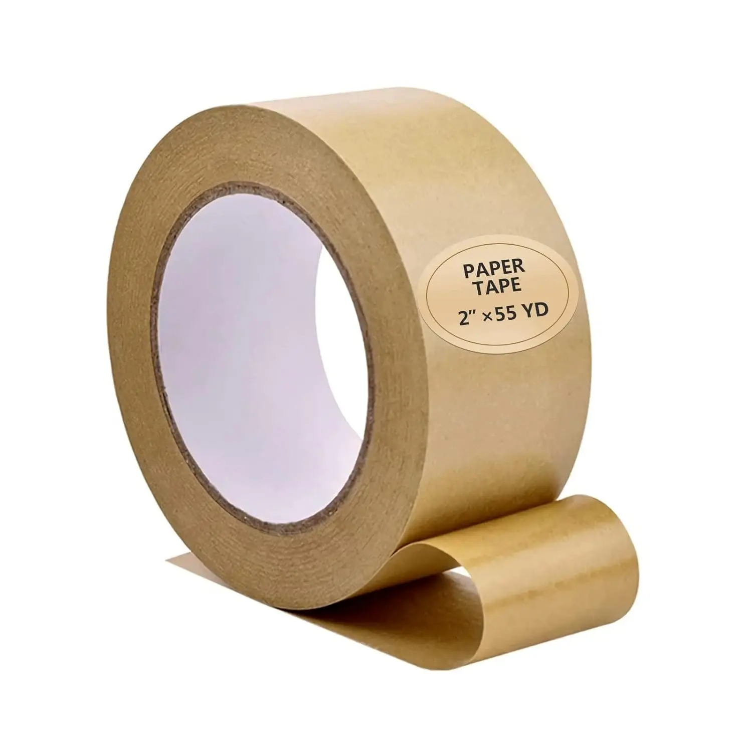 Paper Tape Self Adhesive,2" X55YD,Brown Paper Tape,  Brown Packing Tape,Paper Packing Tape with  Adhesive,1 Roll