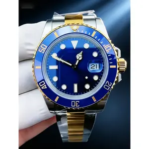 Gloss Blue Dial Super Luminous Dot Marker Two-Tone Sport Watch