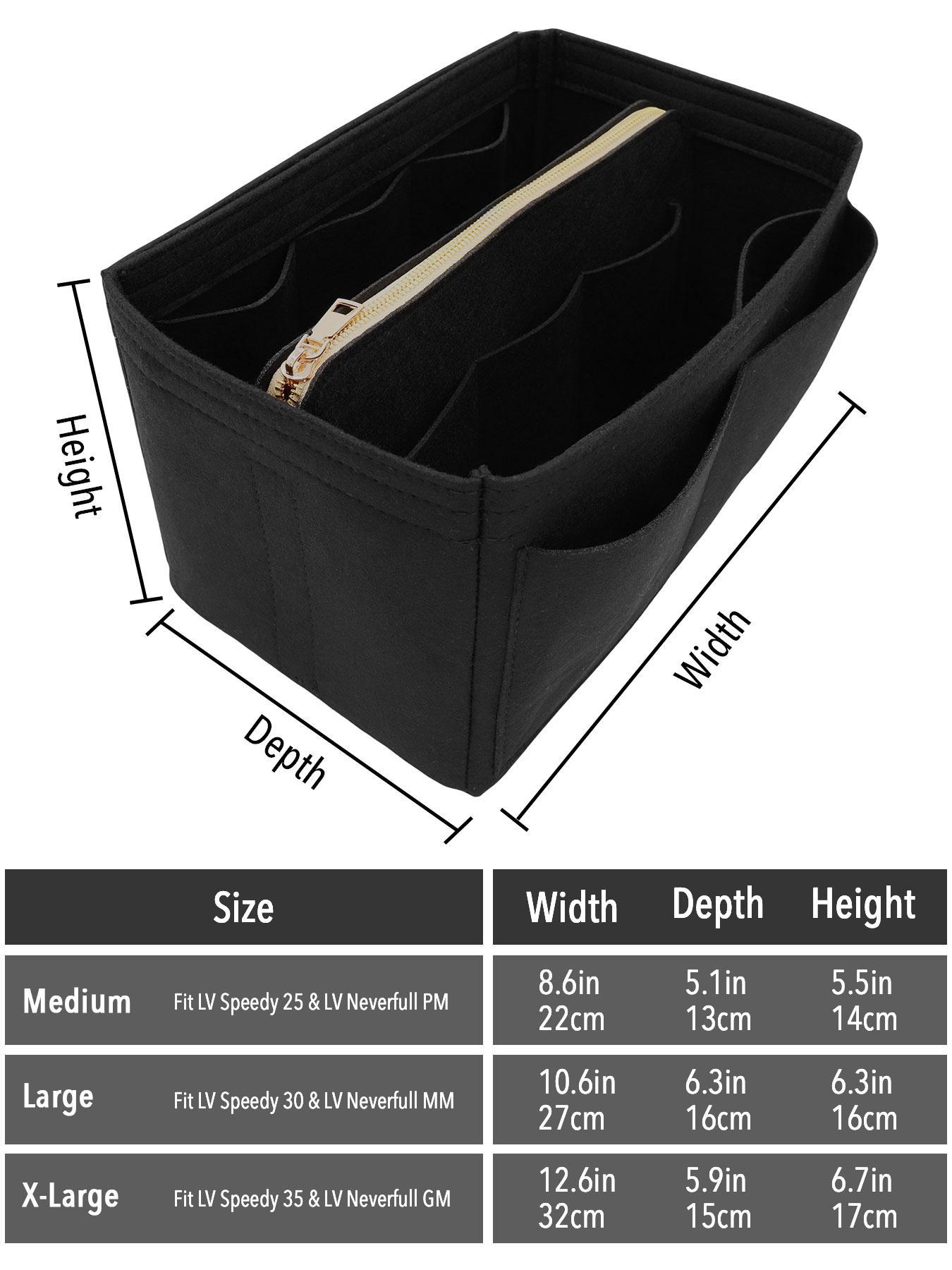 Felt Bag Organizer with Zipper, Multi-grid Bag Organizer Insert, Handbag & Tote Shaper for Speedy Neverfull Tote, Travel Organization Pouch, Multipurpose Tote Organizer, Travel Essentials Bag