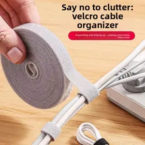 Portable cable organizer, Velcro strap, data cable storage tool, cable management, cable bundling, fixing strap, household daily use
