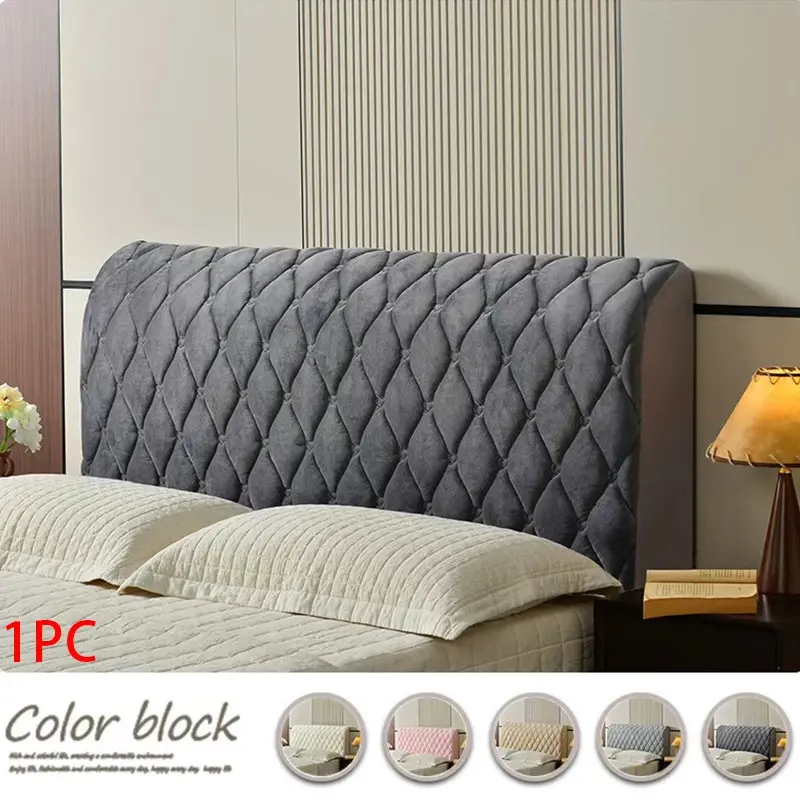 Elastic Full Cover Bed Headboard Protector, Dust-Proof Easy Install, Soft Backrest Cover, Universal Fit, All Seasons