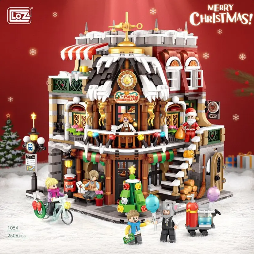 Christmas Cafe House Building Blocks Set, 2506 Pcs Mini Block House Model, Adult Street View Bricks, Holiday Toys Gifts for Boys Girls