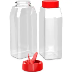 2Pcs Large Seasoning Containers with Wide Mouth for Easy Filling 32 Oz Spice Containers with Dual Shake Airtight Lids for Spices Transparent Seasoning Shaker, Durable & Odor-Resistant Spice Shaker