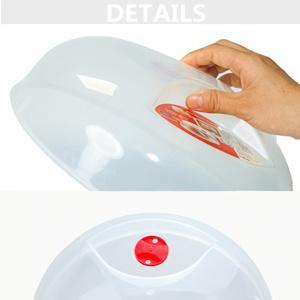 Microwave splash-proof cover, suitable for food, large microwave plate cover protector, with steam holes, 1.5inch, BPA-free, dishwasher safe - gray