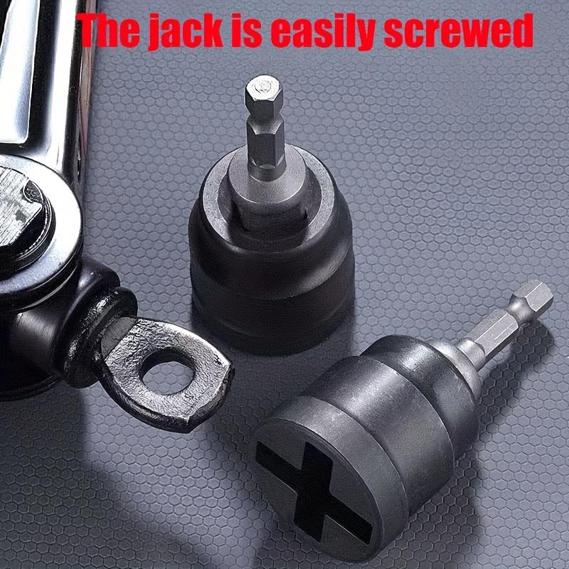Jack Wrench with Socket, Heavy Duty Wrench, Professional Car Tire Removal & Wheel Bolt Wrench, Compatible with Scissor Jacks, No Assembly Required