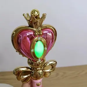 Anime Light Sailor girl Wand Magic Henshin Rod Musical Glow Heart Stick Moon Crystal stage Cosplay show Toy birthday Gift