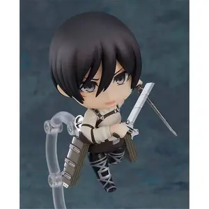 Q Version Mikasa A Ckerman Attack On Titan Action Figure Final Season Q Style #2001 Face Swap Figurine Collectible Desktop Decor