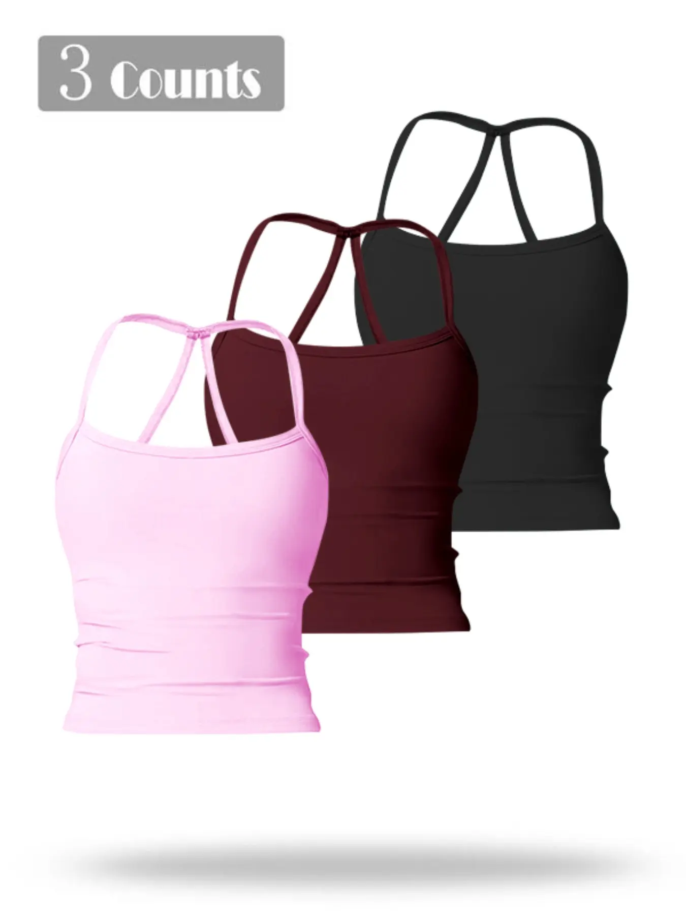 Women's Summer Outdoor Nylon Backless Sporty Workout Stretch Sports Bra, Round Neck Halter Top with Padded Bust, Casual Fitness Wear for Commuting, Strappy Yoga Bras, Sportswear Bra