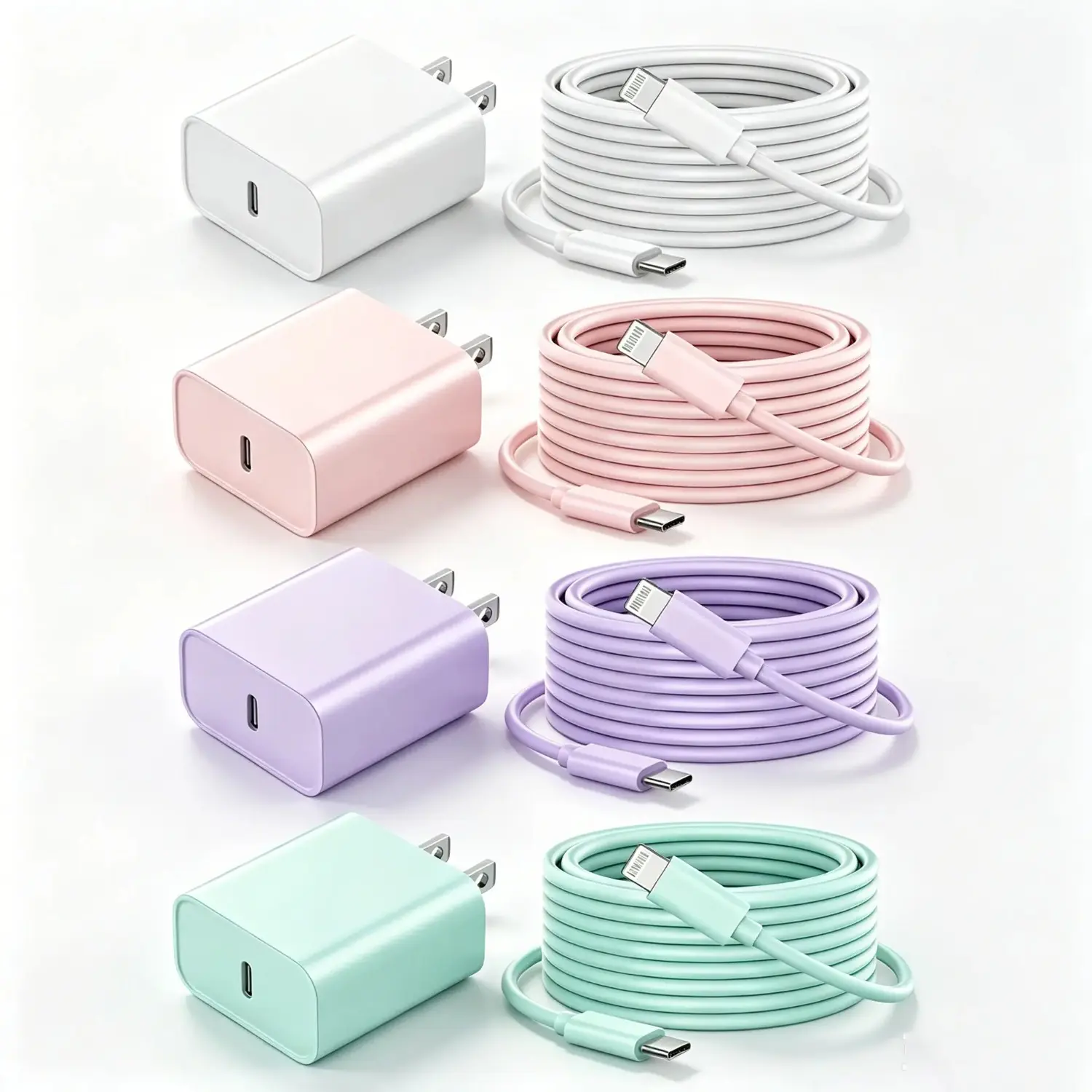For iPhone 14 colorful charger kit PD 20W USB-C Power Delivery   [MFi ]10 FT(3M) long Type-C  to Lighting cbale for  iPhone 14/14Pro/14ProMax/13Pro/13ProMax/13/12/11/XS/XR/SE