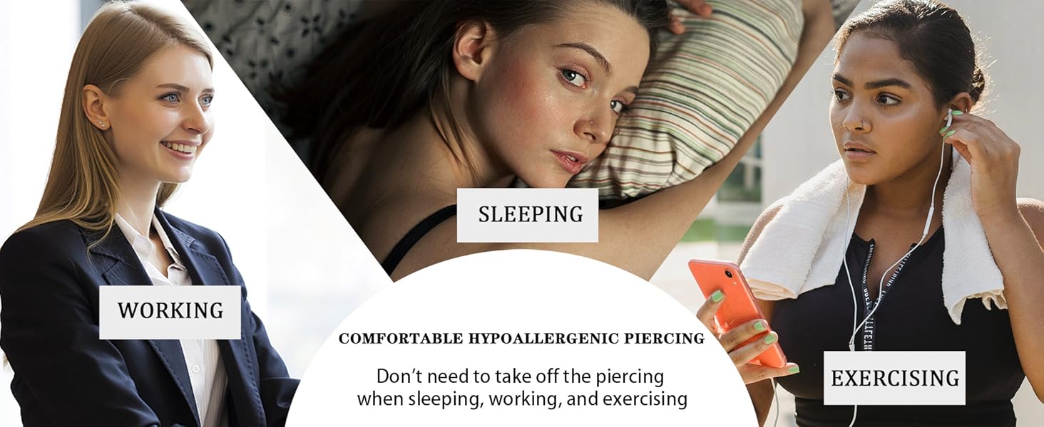 Milacolato 18Pcs Nose Rings Studs - 316L Surgical Steel 14K Plated Gold Nose Studs Double Hoop Nose Ring for Women Men 18G/20G Nose Rings Stud Hypoallergenic Nose/Body Piercing Jewelry 1.5mm 2mm 2.5mm 3mm CZ