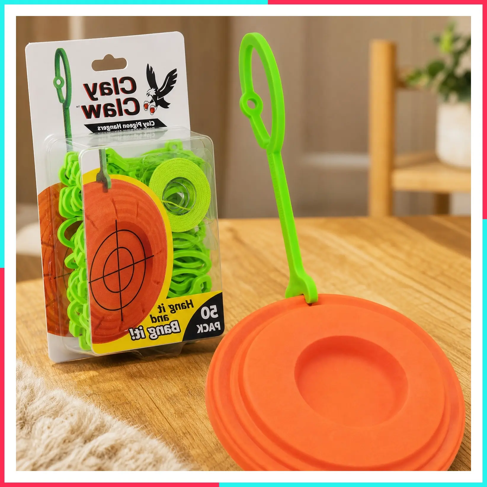 Target Holders - Clay Claw Hangers or In Ground Stakes, Versatile for Shooting Practice