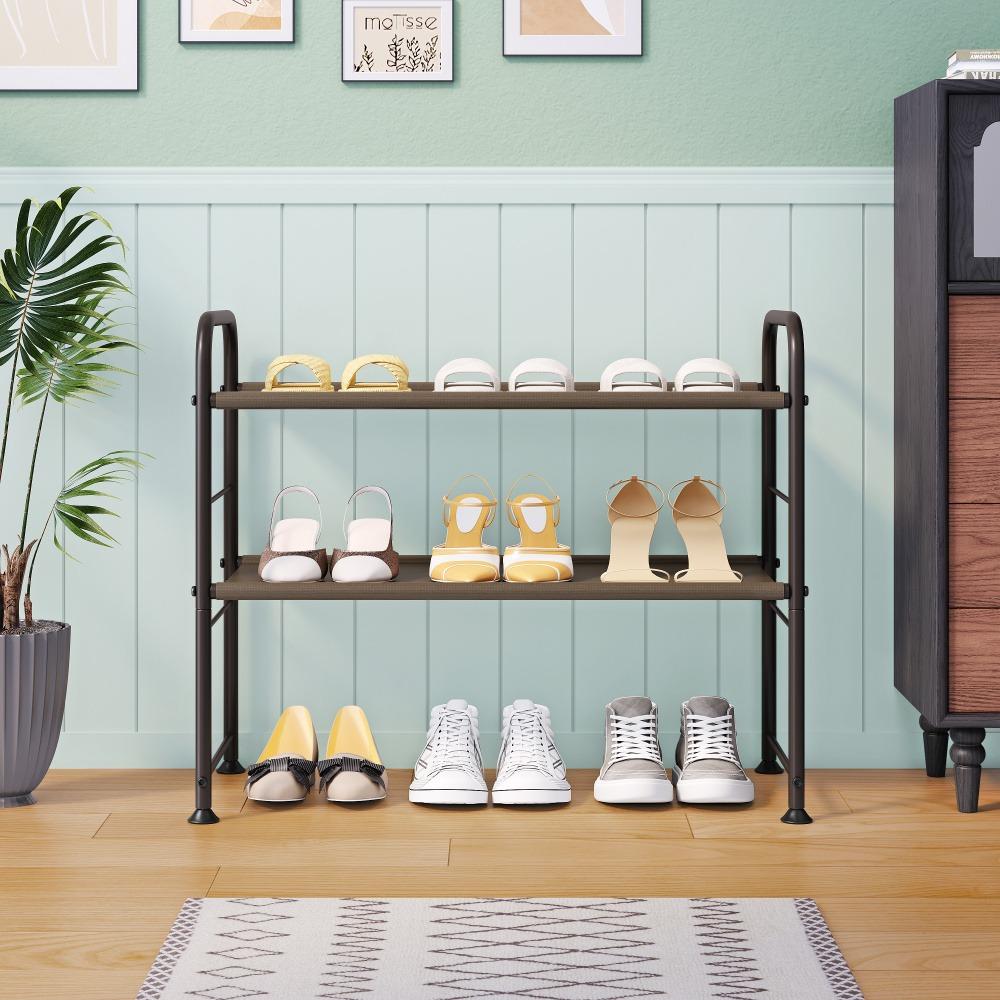 SUOERNUO Adjustable Shoe Rack - 2-5 Tier Steel Organizer! Holds 8-20 pairs of shoes, boots, or sneakers. Non-slip, tool-free assembly, space-saving for small spaces. Durable & easy to clean—perfect for homes, dorms, or offices