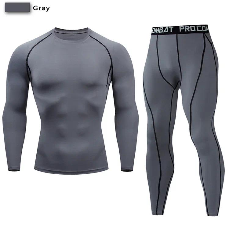 2pcs Men's Compression Sportswear Suit Elastic Training Yoga Sets Workout Jogging Fitness Clothing Tracksuit Pants Sporting