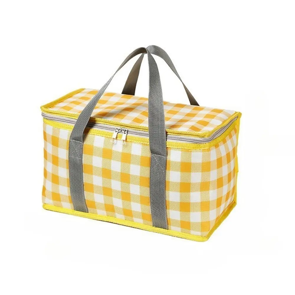 Large Capacity Insulated Picnic Bag, Outdoor Camping Travel Picnic Basket, Portable Handheld Cooler Lunch Box, Ideal for Hiking Beach Day Trips, Cooler Bags