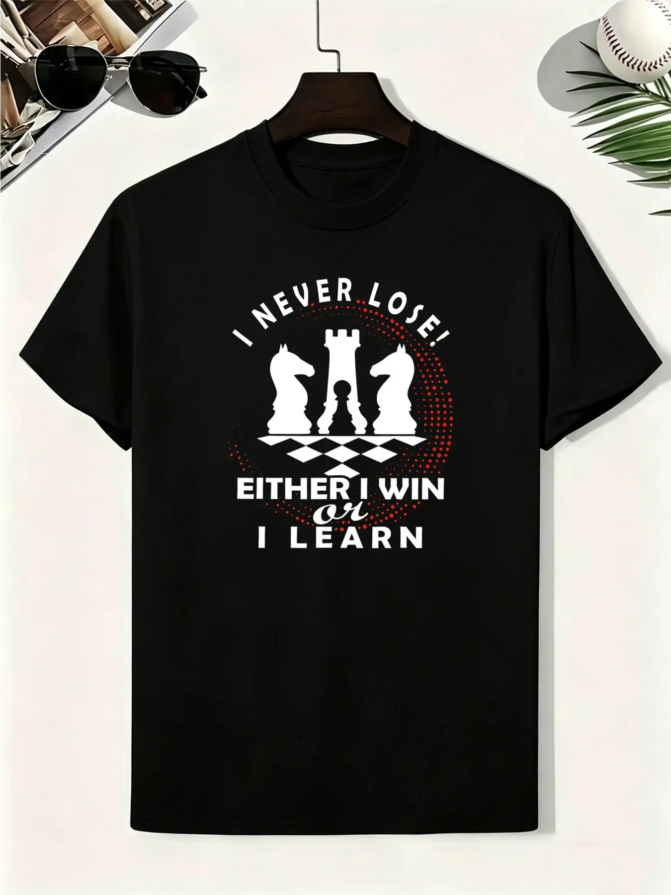 Chess Piece English Quote Print T-Shirt, Chess Enthusiast Unisex Casual Crop Top, Breathable Round Neck Short Sleeve Tee