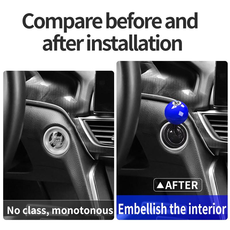 Push Start Button Cover,Car Joystick,Car Push to Start Button Rocker,Joystick Car Starter Protector,Metal Ball-bar Automotive One-Touch Push to Start Accessorie