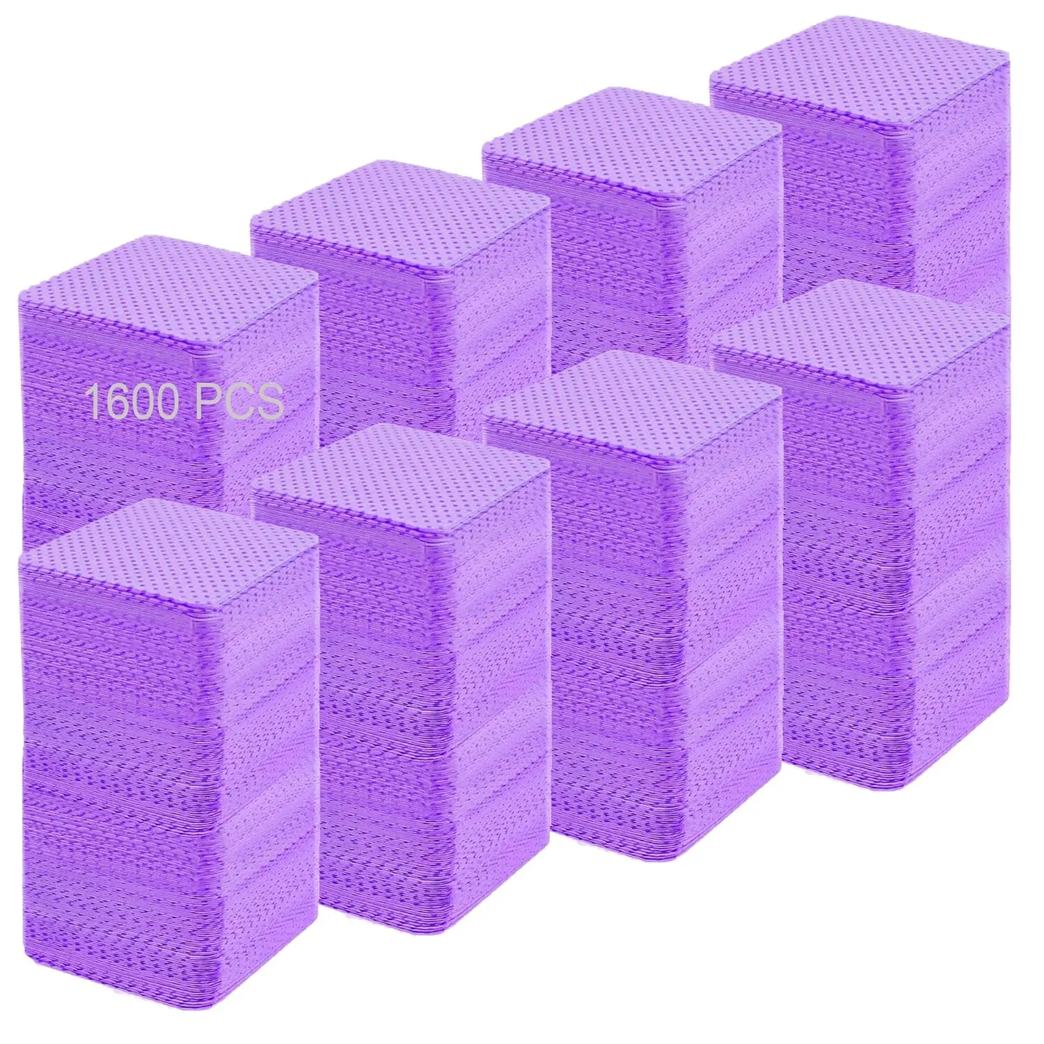 1600 PCS Lint-Free Nail & Lash Wipes, Super Soft, Strong Absorbent Pads Made from Non-Woven Fabric for Gel Polish, Glue & Eye Makeup Remover, Purple, Disposable, Durable, Lightweight, Not Easy To Shed, Portable, Brush, Beauty Products, Fiberless, Clean Fa