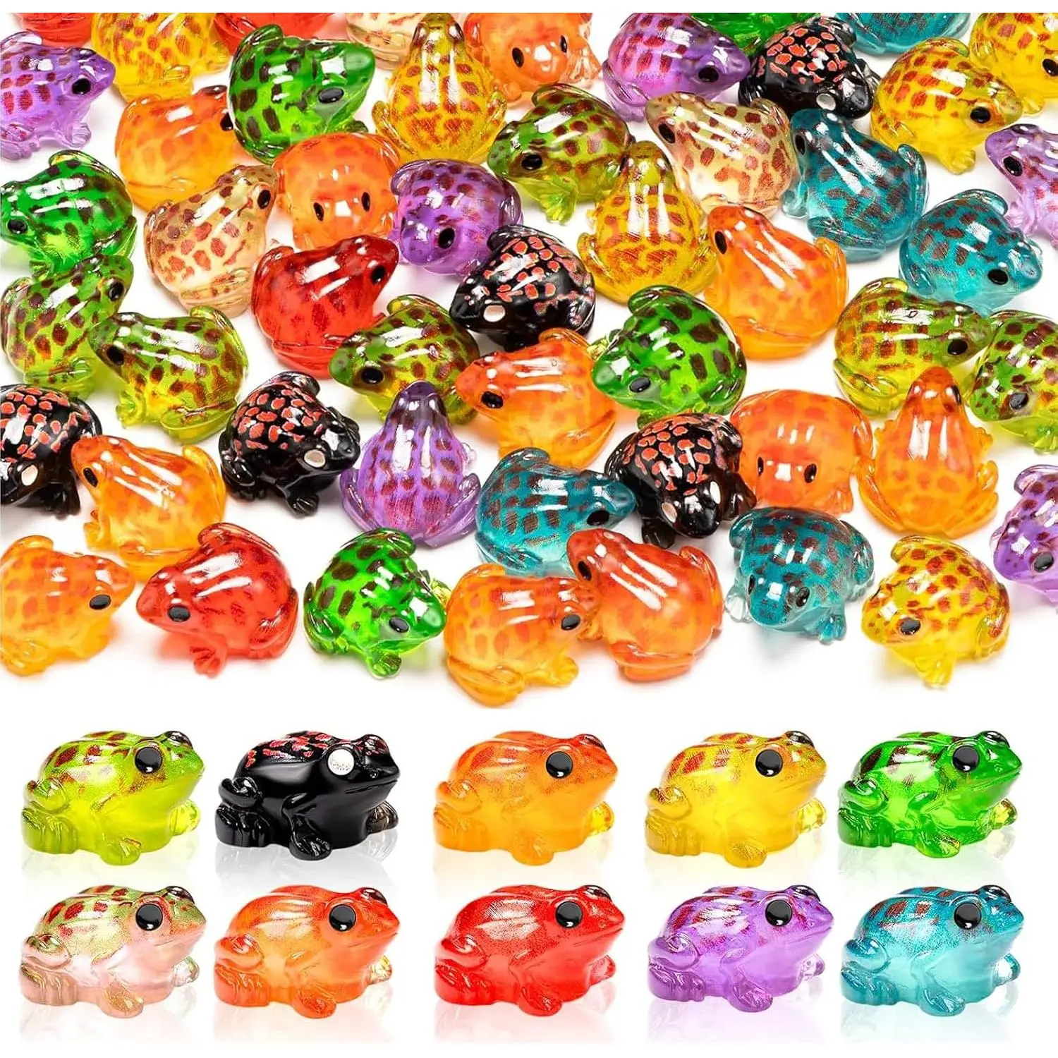 40 count Mini  Frog 10 Colors Luminous  Frog for CRA | Miniature Frog Figurines,  Frogs Glow in The Dark for Moss Landscape Fairy Garden DIY Terrarium Craft Decor