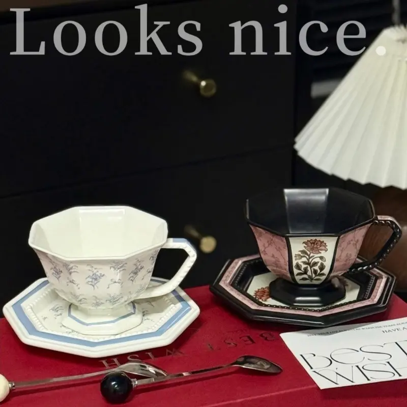 Vintage French Coffee Cup, Gift Box Couple Cups, Elegant Souvenir, Wedding Engagement Moving Gifts, Party Supplies, Birthday Present